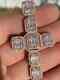4.00ct Baguette Cut Moissanite Dome Cross Pendant 14k Rose Gold Plated Silver