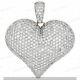 4.2ct Moissanite 3d Dome Puff Heart Charm Pendant Solid 14k Silver Gold Plated