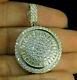 5ct Simulated Diamond Dome Medallion Charm Pendant 925 Silver Gold Plated