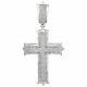 925 Sterling Silver Dome Tier Cross Pendant 2 Men's Pave Charm 2 Ct Moissanite