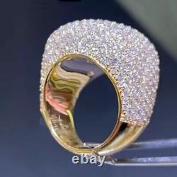 9 ctw D/FL Brilliant Moissanite 14K White Gold Over Men's Engagement Dome Ring
