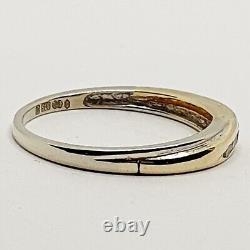 9ct Diamond Crossover Twist Ring 0.075ct Channel Set Yellow Gold 375 Ring Size O