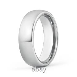 ANGARA High Polished Comfort Fit Domed Wedding Band for Men in 14K Solid Gold