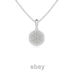 ANGARA Pave-Set Diamond Dome Pendant with Milgrain in 14K Solid Gold 18 Chain