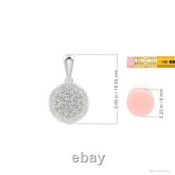 ANGARA Pave-Set Diamond Dome Pendant with Milgrain in 14K Solid Gold 18 Chain