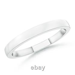 ANGARA Polished Flat Surface Dome Wedding Band for Her in 14K Solid Gold