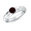 Angara Semi Bezel Dome Garnet Ring With Diamond Accents For Women In 14k Gold
