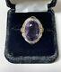 Antique Amethyst 14k White Gold With Rose Gold Accents Ring Estate