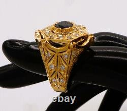 Appraised 14K Natural 1.82 Ct Black Diamond Ring With 1.25 Ct White Diamonds $13K