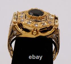 Appraised 14K Natural 1.82 Ct Black Diamond Ring With 1.25 Ct White Diamonds $13K