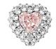 Aqua Pink Heart Cut 7.00ct Sapphire & White Cz Magnificent Dome Design Fine Ring