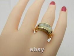 Beautiful Mother of Pearl and Diamonds Ring 14k Gold 6.5 gr size 6.5