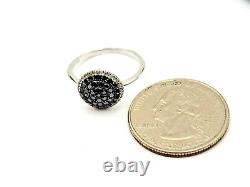 Black & White Diamond. 60ctw Domed Ring 10kt White Gold Ladies Jewelry Sz 7.25