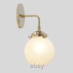 Brass Single Globe Shade Wall Sconce Lamp Fixture