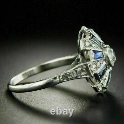 Cluster Vintage Dome Wedding Ring 14k White Gold Plated 1.96Ct Simulated Diamond