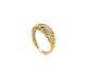 Croissant Ring In Solid Gold 9k, 14k, 18k Statement Bubble Twisted Dome Ring Rn380