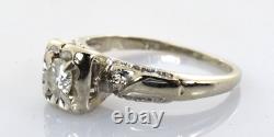 Diamond Solitaire Ring 14k White Gold. 21 Carat Size 6