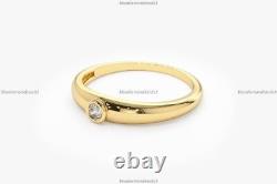 Dome Band Wedding Ring 14k Yellow Gold Natural Diamond Jewelry