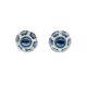 Dome Design Stud Earrings With Lab Created Sapphire Stud In 935 Argentium Silver