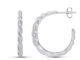 Dome Hoop Earrings For Womens In 14k Solid White Gold