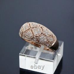 EMA Designer 14K Rose Gold Pave Diamond 0.76 TCW Ring Size 6.75