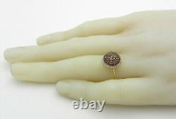 Enhanced Brown and White Diamond Dome Ring in 10K Yellow Gold sz 7 Very Elegant