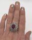 Estate 8.19 Ct. Ruby & 6.56 Ct. White Sapphire Cluster Ring 14k Yellow Gold