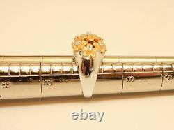 Estate Designer Le VIAN. 14 ctw Diamond Floral Design Dome Ring 14K 2-Tone Gold