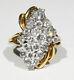 Large Old Signed Trubrite 7.2g 1.00 Tcw Diamond 14k Yellow Gold Cluster Ring 8