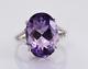 Large Amethyst Ring In 10k White Gold 5.32 Carats Size 7