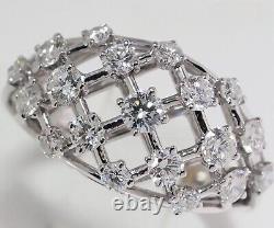 Luca Carati Italy 19P Melee Diamond 18k White Gold Delicate Dome Ring