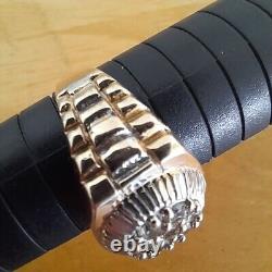 Men's Rolex watch Bezel Style Ring 14k 2 Tone Gold White Yellow Not Diamonds