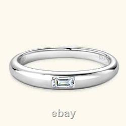 Moissanite Dome Ring Emerald Cut, Princess Cut, or Oval Cut Moissanite Band Ring
