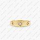 Natural Diamond Celestial Ring, 14k Yellow Gold Dome Starburst Pinky Finger Ring