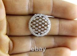Natural Round Diamond Cluster Circle Dome Lady's Ring 18k White Gold. 50Ct
