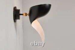 Pair of Serge Mouille'Flame' Wall Lamp in Black