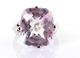 Pink Topaz Ring In 14k White Gold 8.46 Carats Size 4.75