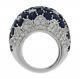 Royal Dome Design Blue 3.62ct Sapphires & White 1.09ct Diamonds Luxurious Ring