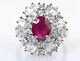 Ruby And Cz Cluster Ring 10k White Gold Size 6