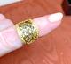 Sale! Designer 14k Yellow White Gold Diamond Cut Lattice Work Illusion Dome Ring