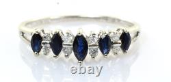 Sapphire and Diamond Band Ring 10k White Gold. 66 Carats Size 10