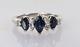 Sapphire And Diamond Ring In 18k White Gold 1.14 Carats Size 6.5