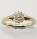 Small Diamond Cluster Dome Ring 9ct Yellow Gold 0.10ct Hallmarked Size P