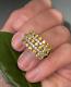 Sterling Silver Vermeil White Yellow Cz Cubic Zirconia Vintage Band Ring Sz 9.25