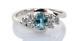 Topaz And White Sapphire Accent Ring In 14k White Gold Size 7