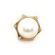 Vintage Cabochon Pearl & Diamond Ring 14k Yellow Gold Size 6.5 Band Ladies