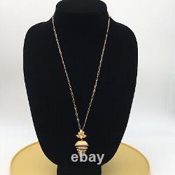 Vendome Bell Dangle Pendant Necklace Crystal Articulated Nesting Domes 24