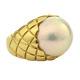 Vintage 1960s Solid 18k Yellow Gold Genuine Mabe Pearl Ladies Ring