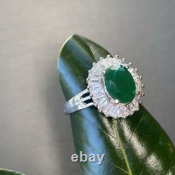 Vintage Ballerina Ring Sterling Silver Emerald Estate Fine Jewelry Pre-Owned 9