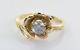 Vintage Floral Design Diamond Solitaire Ring 14k Yellow Gold. 50 Carat Size 5.75
